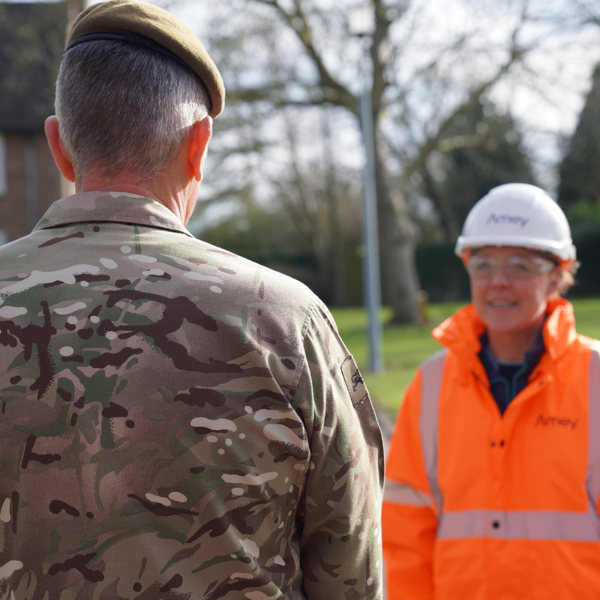 Military personnel and Amey employee