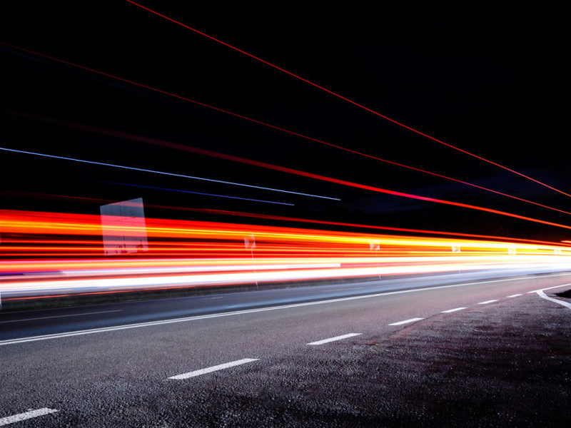 UK highway at night